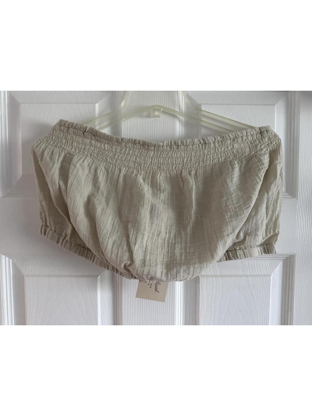 Universal Thread Crinkle Tube Top – Tan, Size L
